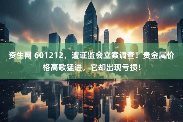 资生网 601212，遭证监会立案调查！贵金属价格高歌猛进，它却出现亏损！